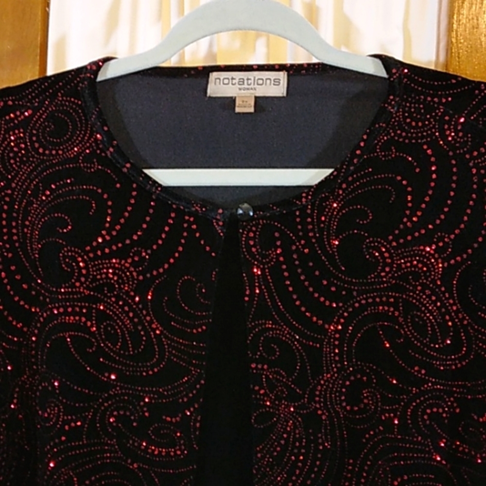 **Notations Sparkling Evening Jacket Top Size 2x … - image 2